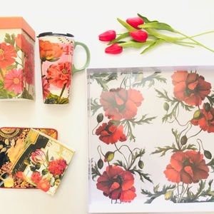 Caskata Studios Gift Set ceramic cup/saucer & tray